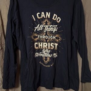 Blue Graphic Long Sleeve Shirt